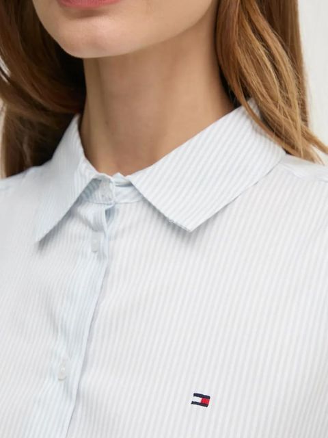 Tommy Hilfiger koszula damska kolor niebieski regular z kołnierzykiem klasycznym WW0WW44084