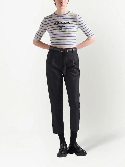 Prada logo-intarsia wool jumper - Grey - zdjęcie produktu nr 2