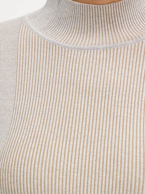 Silvian Heach sweter ANASI damski kolor szary lekki z półgolfem GPA25251LU