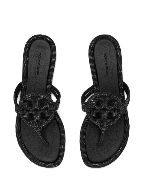 Tory Burch Miller crystal-embellished slides - Black