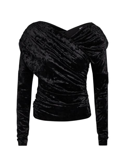 GANNI draped long-sleeve top - Black - zdjęcie produktu nr 1