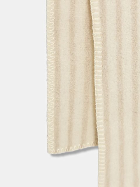 Marc O'Polo szalik z dodatkiem wełny kolor beżowy wzorzysty 5000007558