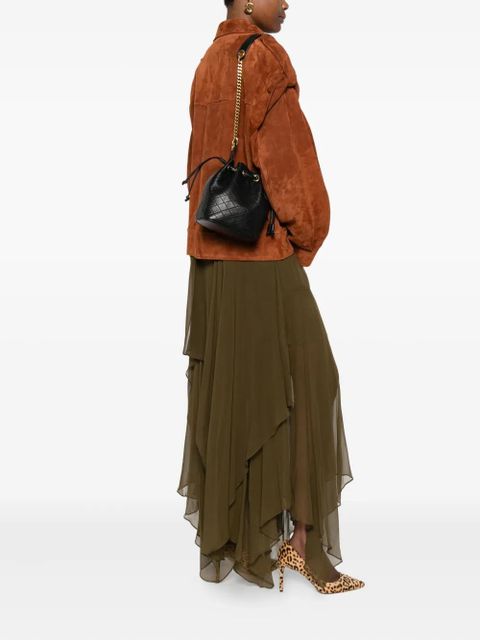 Saint Laurent Cassandre diamond-pattern bucket bag - Black - zdjęcie produktu nr 2