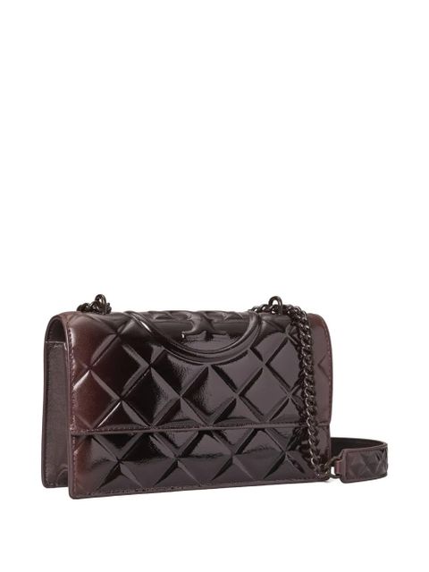 Tory Burch small Fleming quilted patent shoulder bag - Brown - zdjęcie produktu nr 2
