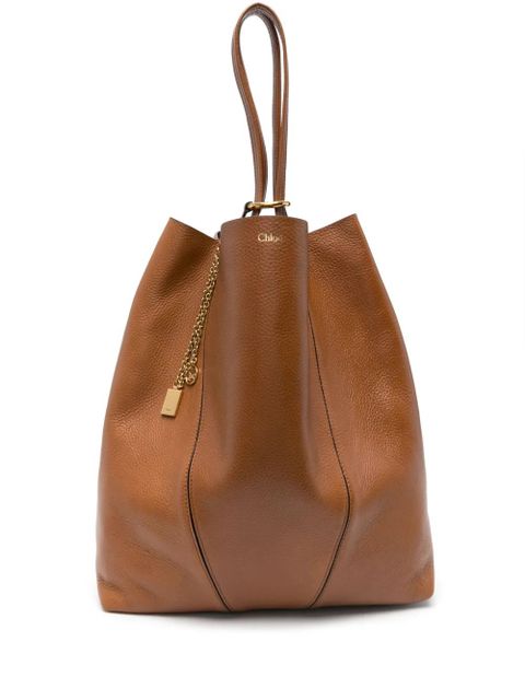 Chloé large Spin tote bag - Brown - zdjęcie produktu nr 1