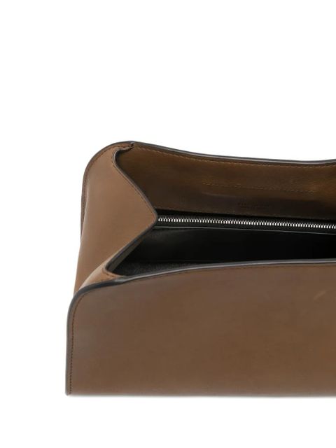 The Row Peggy leather clutch - Brown