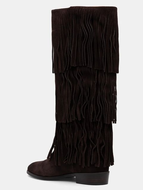 Steve Madden kozaki zamszowe Spur damskie kolor brązowy na płaskim obcasie 11003916