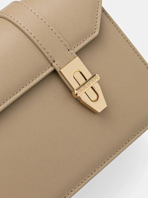 Patrizia Pepe torebka skórzana kolor beżowy 8B0327 L061