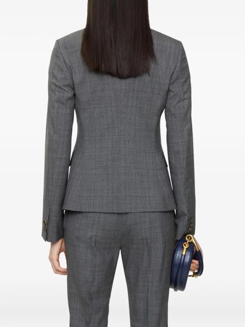 Burberry check single-breasted wool blazer - Grey - zdjęcie produktu nr 2