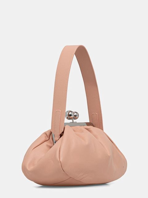 Weekend Max Mara torebka skórzana CUBICO kolor różowy 2615511174600