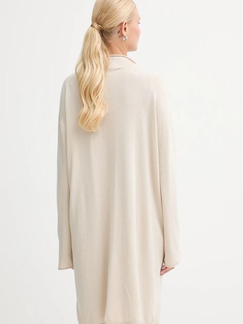 Marc O'Polo sukienka z dodatkiem wełny kolor beżowy mini oversize 509511867033