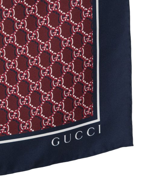 Gucci GG Shadow-print silk scarf - Red
