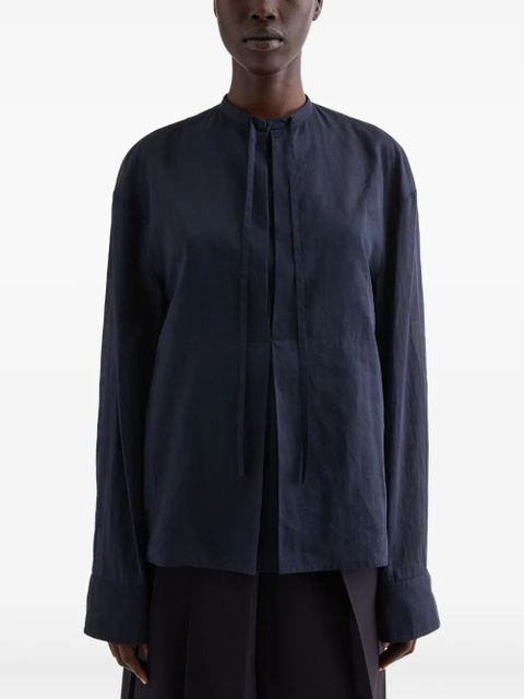 Jil Sander plastron-drawstring blouse - Blue - zdjęcie produktu nr 2