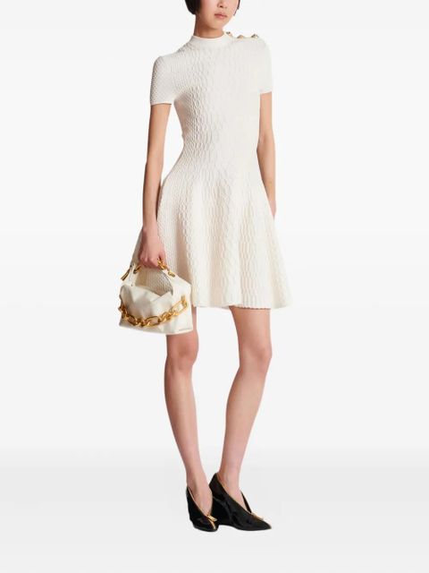 Balmain textured -knit flared mini dress - White - zdjęcie produktu nr 2