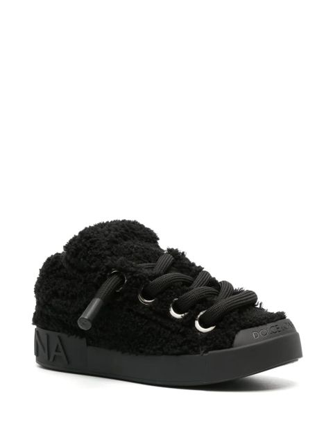 Dolce & Gabbana Portofino terry-cloth sneakers - Black