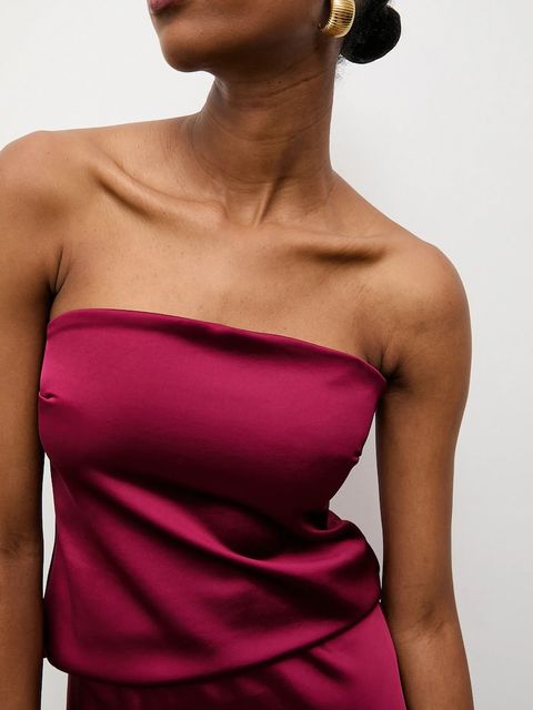 Answear.LAB top i spódnica damski kolor bordowy