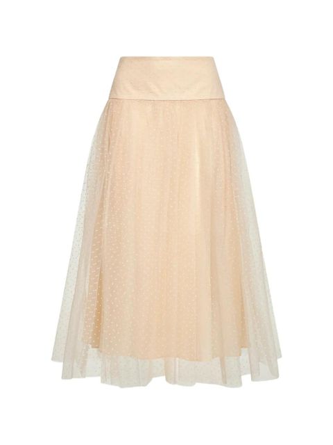 ZIMMERMANN gathered flared midi skirt - Neutrals - zdjęcie produktu nr 1