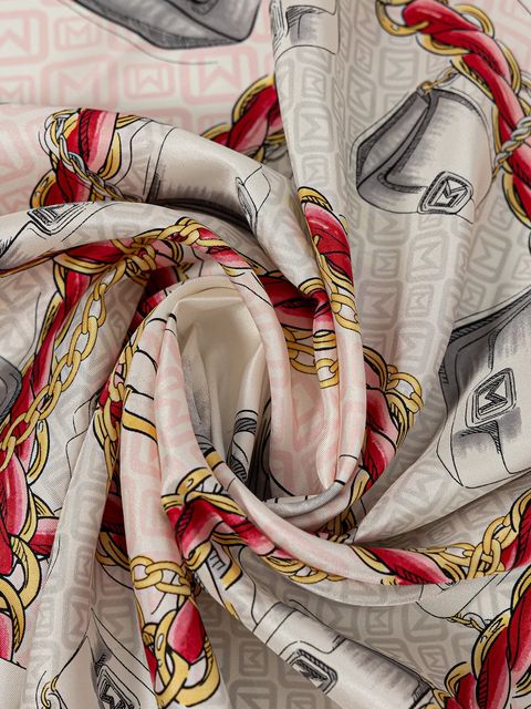 Marella chusta jedwabna kolor biały wzorzysta 2523546076200