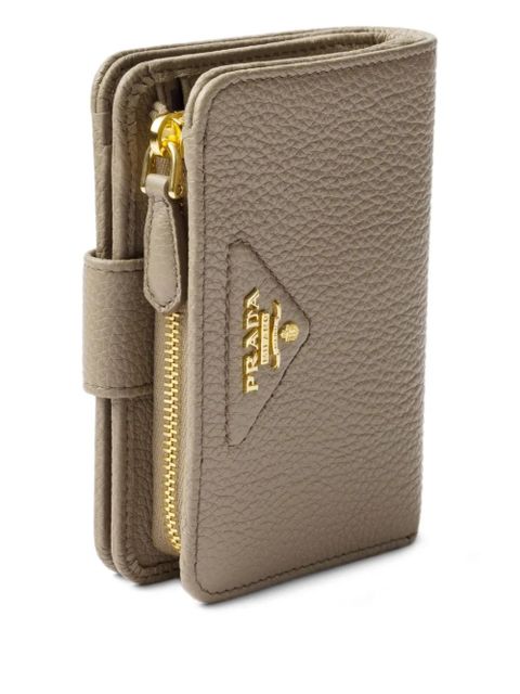 Prada small textured wallet - Neutrals