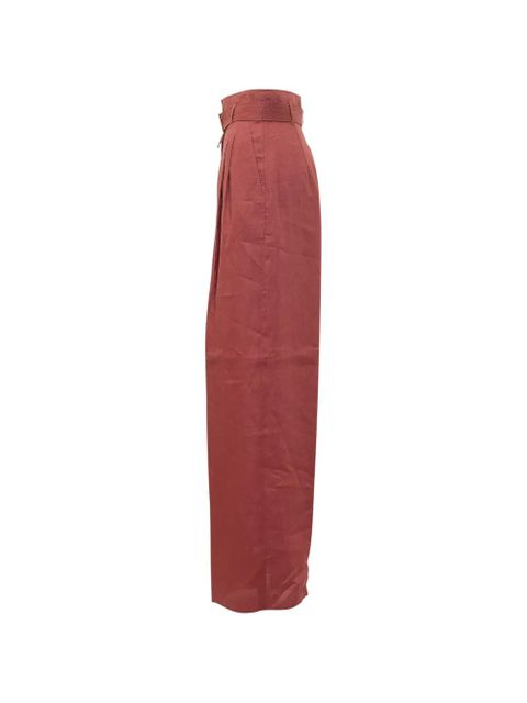 Max Mara belted pleated trousers - Red