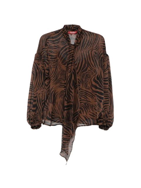 Max Mara satin-finish shirt - Brown - zdjęcie produktu nr 1