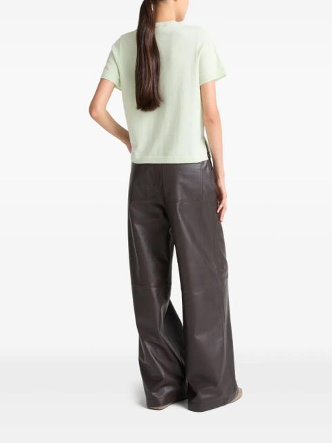 Yves Salomon leather trousers - Brown