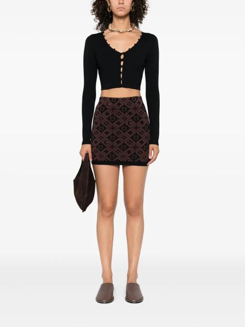 Nanushka geometric-pattern mini skirt - Brown