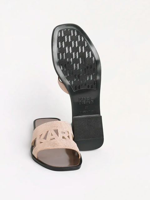 Karl Lagerfeld klapki zamszowe SKOOT II damskie kolor różowy KL80402