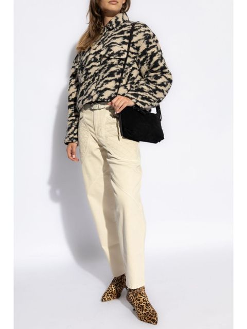 MARANT ÉTOILE Ferida zebra-print coat - Neutrals - zdjęcie produktu nr 2