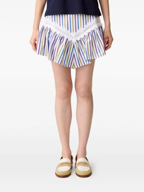 Claudie Pierlot striped lace A-line mini skirt - White - zdjęcie produktu nr 1