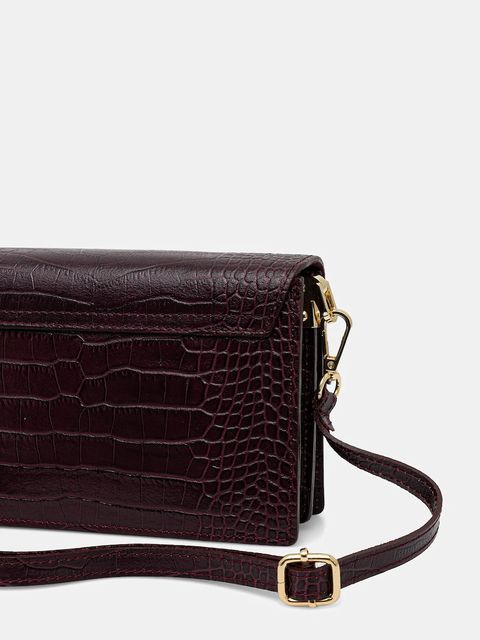 Answear.LAB torebka skórzana kolor bordowy - zdjęcie produktu nr 2