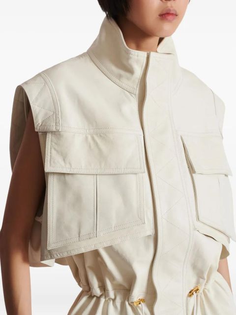 Balmain sleeveless pocket jumpsuit - White