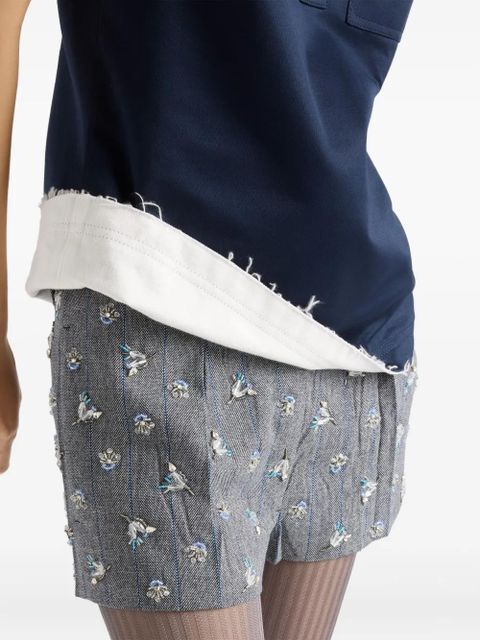 Prada Lisle logo-label cotton polo shirt - Blue