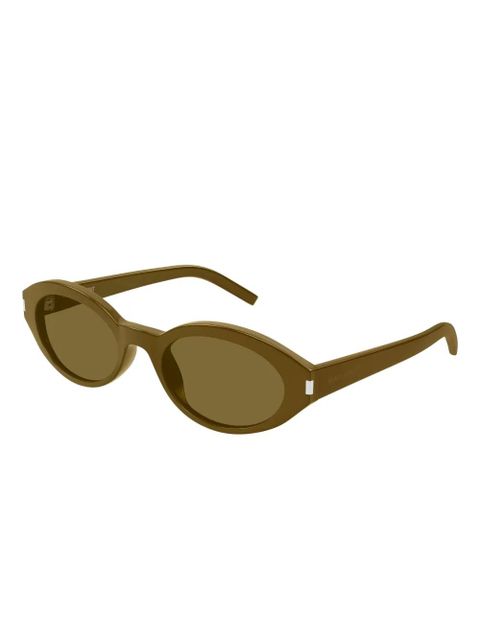 Saint Laurent Eyewear oval-frame sunglasses - Green - zdjęcie produktu nr 2