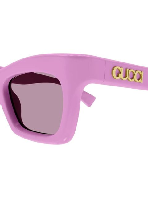 Gucci Eyewear logo-detail square-frame sunglasses - Pink
