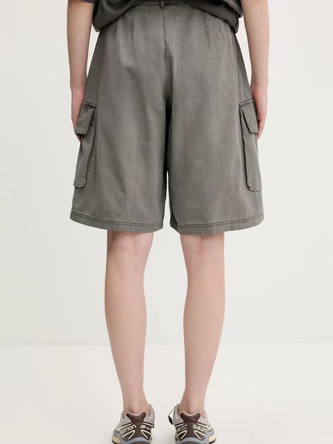 adidas Originals szorty jeansowe Cargo Jorts damskie kolor szary gładkie high waist JD0139