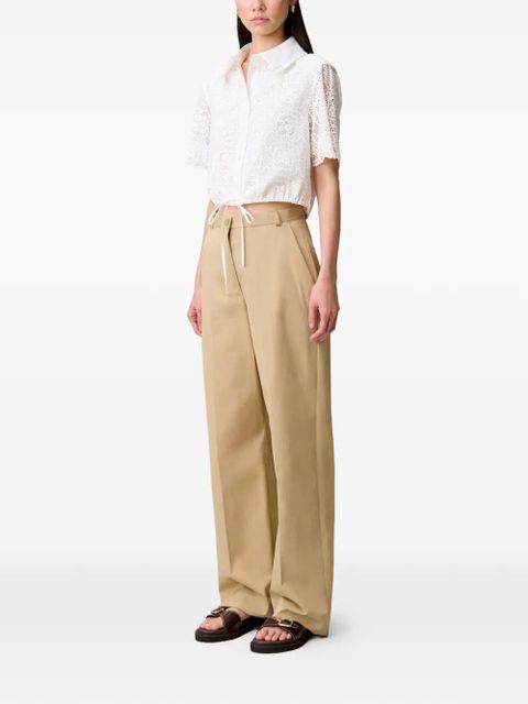 Claudie Pierlot lace-embellishment drawstring shirt - White