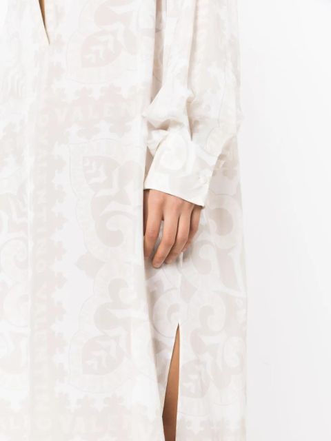 Valentino Garavani geometric-print silk-cotton dress - Neutrals - zdjęcie produktu nr 2