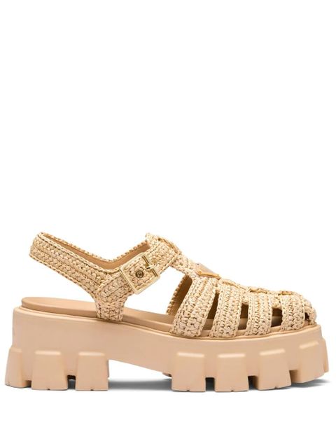 Prada Monolith raffia sandals - Neutrals - zdjęcie produktu nr 1
