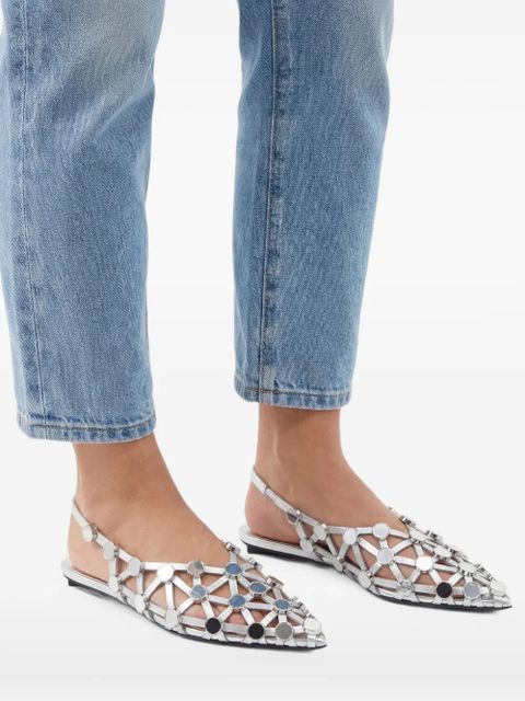 The Attico Grid ballet flats - Silver
