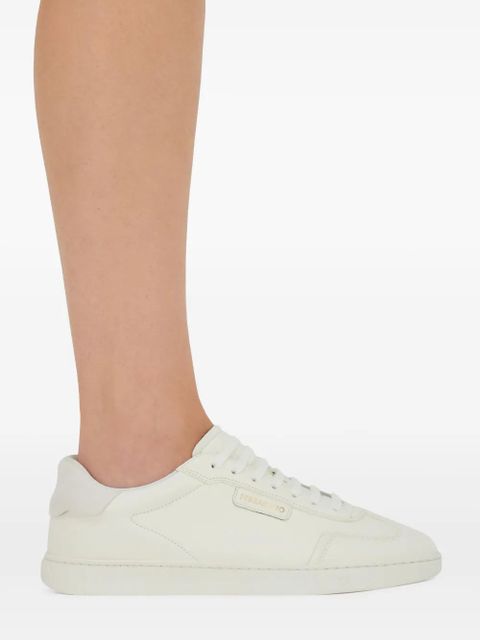 Ferragamo suede-panelled leather sneakers - White