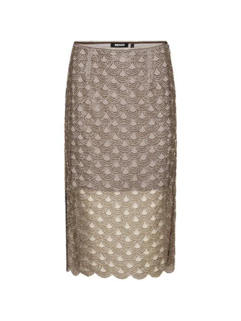 ROTATE BIRGER CHRISTENSEN sequin-embellished midi skirt - Grey - zdjęcie produktu nr 1