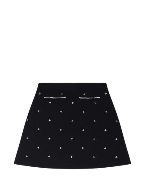 SANDRO rhinestone-embellished knit mini skirt - Black - zdjęcie produktu nr 1