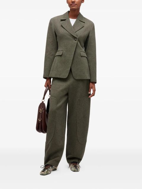 GANNI curved trousers - Green