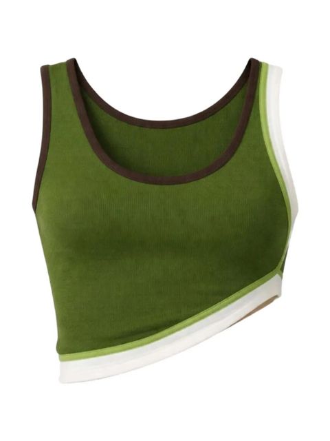 Christopher Esber asymmetric ribbed tank top - Green - zdjęcie produktu nr 1