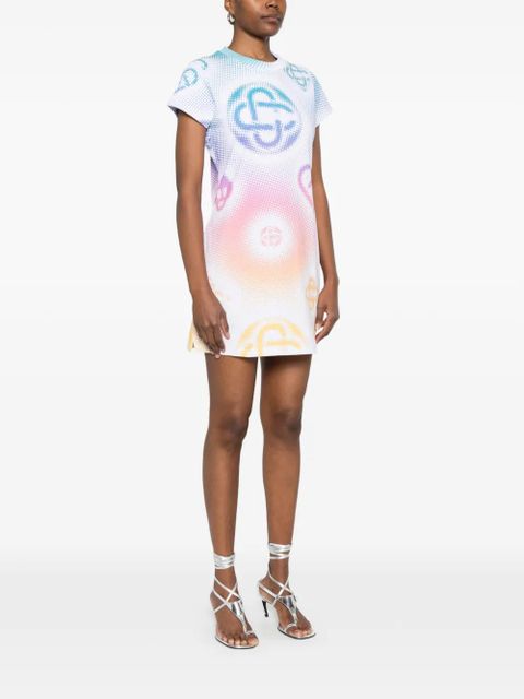 Casablanca printed mini dress - White