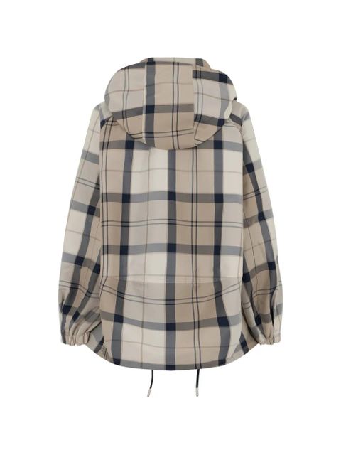 Barbour check-pattern hooded coat - Neutrals - zdjęcie produktu nr 2