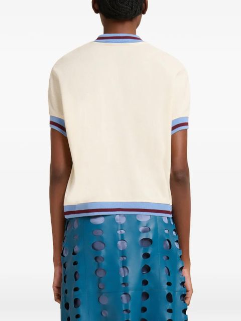 Marni stripe-detail polo shirt - Neutrals