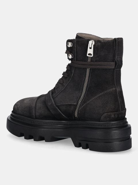 AllSaints botki zamszowe Astrid Suede Boot damskie kolor brązowy na platformie W004FD