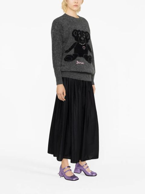 Alessandra Rich intarsia-knit teddy-bear jumper - Grey - zdjęcie produktu nr 2
